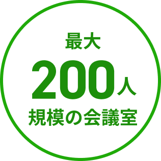最大200人規模の会議室